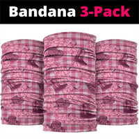 Pink Palaka Hawaii Cowboy Neck Gaiter Puakenikeni Lei Paniolo Papale Seamless Vibes - Polynesian Pride