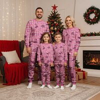 Pink Palaka Hawaii Cowboy Christmas Pajama Set Puakenikeni Lei Paniolo Papale Seamless Vibes - Polynesian Pride