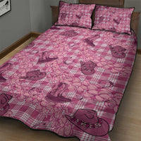 Pink Palaka Hawaii Cowboy Quilt Bed Set Puakenikeni Lei Paniolo Papale Seamless Vibes - Polynesian Pride