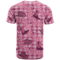 Pink Palaka Hawaii Cowboy T Shirt Puakenikeni Lei Paniolo Papale Seamless Vibes - Polynesian Pride
