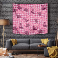 Pink Palaka Hawaii Cowboy Tapestry Puakenikeni Lei Paniolo Papale Seamless Vibes - Polynesian Pride