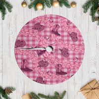 Pink Palaka Hawaii Cowboy Tree Skirt Puakenikeni Lei Paniolo Papale Seamless Vibes - Polynesian Pride
