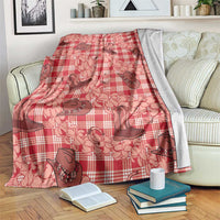 Red Palaka Hawaii Cowboy Blanket Puakenikeni Lei Paniolo Papale Seamless Vibes - Polynesian Pride