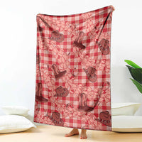 Red Palaka Hawaii Cowboy Blanket Puakenikeni Lei Paniolo Papale Seamless Vibes - Polynesian Pride