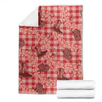 Red Palaka Hawaii Cowboy Blanket Puakenikeni Lei Paniolo Papale Seamless Vibes - Polynesian Pride