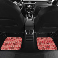 Red Palaka Hawaii Cowboy Car Mats Puakenikeni Lei Paniolo Papale Seamless Vibes - Polynesian Pride