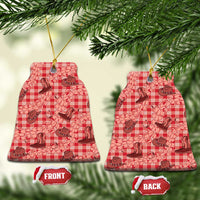 Red Palaka Hawaii Cowboy Ceramic Ornament Puakenikeni Lei Paniolo Papale Seamless Vibes - Polynesian Pride