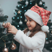Red Palaka Hawaii Cowboy Christmas Santa Hat Puakenikeni Lei Paniolo Papale Seamless Vibes - Polynesian Pride