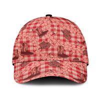 Red Palaka Hawaii Cowboy Classic Cap Puakenikeni Lei Paniolo Papale Seamless Vibes LT14 Universal Fit Red - Polynesian Pride