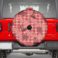 Red Palaka Hawaii Cowboy Spare Tire Cover Puakenikeni Lei Paniolo Papale Seamless Vibes - Polynesian Pride
