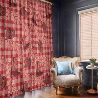 Red Palaka Hawaii Cowboy Window Curtain Puakenikeni Lei Paniolo Papale Seamless Vibes - Polynesian Pride