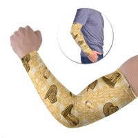 Yellow Palaka Hawaii Cowboy Arm Sleeves Puakenikeni Lei Paniolo Papale Seamless Vibes - Polynesian Pride