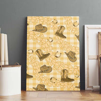 Yellow Palaka Hawaii Cowboy Canvas Wall Art Puakenikeni Lei Paniolo Papale Seamless Vibes - Polynesian Pride