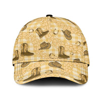 Yellow Palaka Hawaii Cowboy Classic Cap Puakenikeni Lei Paniolo Papale Seamless Vibes LT14 Universal Fit Yellow - Polynesian Pride