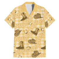 Yellow Palaka Hawaii Cowboy Family Matching Mermaid Dress and Hawaiian Shirt Puakenikeni Lei Paniolo Papale Seamless Vibes - Polynesian Pride