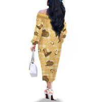 Yellow Palaka Hawaii Cowboy Family Matching Off The Shoulder Long Sleeve Dress and Hawaiian Shirt Puakenikeni Lei Paniolo Papale Seamless Vibes - Polynesian Pride