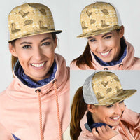 Yellow Palaka Hawaii Cowboy Mesh Trucker Cap Puakenikeni Lei Paniolo Papale Seamless Vibes - Polynesian Pride