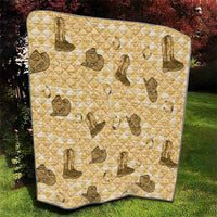 Yellow Palaka Hawaii Cowboy Quilt Puakenikeni Lei Paniolo Papale Seamless Vibes - Polynesian Pride