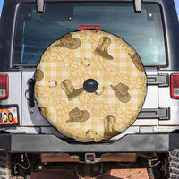 Yellow Palaka Hawaii Cowboy Spare Tire Cover Puakenikeni Lei Paniolo Papale Seamless Vibes - Polynesian Pride