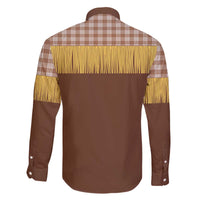 Aloha Hawaii Cowboy Custome Family Matching Off The Shoulder Long Sleeve Dress and Hawaiian Shirt Puakenikeni Lei Palaka Tassel Style - Polynesian Pride