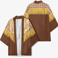 Aloha Hawaii Cowboy Custome Kimono Puakenikeni Lei Palaka Tassel Style - Polynesian Pride