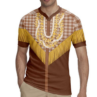 Aloha Hawaii Cowboy Custome Rugby Jersey Puakenikeni Lei Palaka Tassel Style - Polynesian Pride