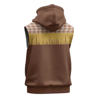 Aloha Hawaii Cowboy Custome Sleeveless Hoodie Puakenikeni Lei Palaka Tassel Style - Polynesian Pride