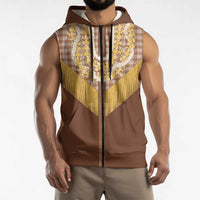 Aloha Hawaii Cowboy Custome Sleeveless Zip Hoodie Puakenikeni Lei Palaka Tassel Style LT14