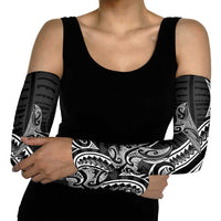 New Zealand Hammerhead Shark Arm Sleeves Maori Haehae Mangopare Black - Polynesian Pride