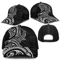 New Zealand Hammerhead Shark Baseball Net Cap Maori Haehae Mangopare Black LT14 - Polynesian Pride