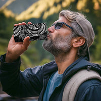 New Zealand Hammerhead Shark 4 in 1 Can Cooler Tumbler Maori Haehae Mangopare Black - Polynesian Pride