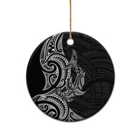 New Zealand Hammerhead Shark Ceramic Ornament Maori Haehae Mangopare Black - Polynesian Pride