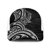 New Zealand Hammerhead Shark Mesh Trucker Cap Maori Haehae Mangopare Black LT14 One Size White Black - Polynesian Pride