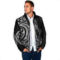 New Zealand Hammerhead Shark Padded Jacket Maori Haehae Mangopare Black - Polynesian Pride