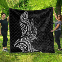 New Zealand Hammerhead Shark Quilt Maori Haehae Mangopare Black - Polynesian Pride