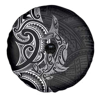 New Zealand Hammerhead Shark Spare Tire Cover Maori Haehae Mangopare Black - Polynesian Pride