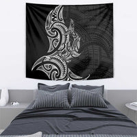 New Zealand Hammerhead Shark Tapestry Maori Haehae Mangopare Black - Polynesian Pride