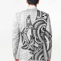 New Zealand Hammerhead Shark Blazer Maori Haehae Mangopare White - Polynesian Pride