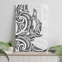 New Zealand Hammerhead Shark Canvas Wall Art Maori Haehae Mangopare White - Polynesian Pride