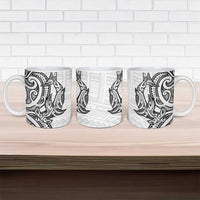 New Zealand Hammerhead Shark Ceramic Mug Maori Haehae Mangopare White - Polynesian Pride