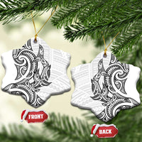 New Zealand Hammerhead Shark Ceramic Ornament Maori Haehae Mangopare White - Polynesian Pride