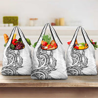 New Zealand Hammerhead Shark Grocery Bag Maori Haehae Mangopare White - Polynesian Pride