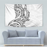 New Zealand Hammerhead Shark Tapestry Maori Haehae Mangopare White - Polynesian Pride