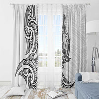New Zealand Hammerhead Shark Window Curtain Maori Haehae Mangopare White - Polynesian Pride