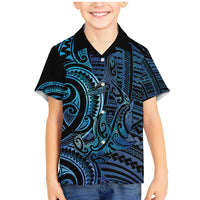 New Zealand Hammerhead Shark Family Matching Mermaid Dress and Hawaiian Shirt Maori Haehae Mangopare Galaxy - Polynesian Pride