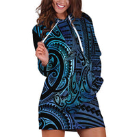 New Zealand Hammerhead Shark Hoodie Dress Maori Haehae Mangopare Galaxy - Polynesian Pride