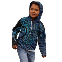 New Zealand Hammerhead Shark Kid Hoodie Maori Haehae Mangopare Galaxy - Polynesian Pride