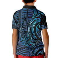 New Zealand Hammerhead Shark Kid Polo Shirt Maori Haehae Mangopare Galaxy - Polynesian Pride