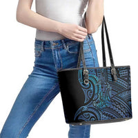 New Zealand Hammerhead Shark Leather Tote Bag Maori Haehae Mangopare Galaxy - Polynesian Pride
