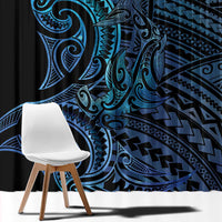 New Zealand Hammerhead Shark Window Curtain Maori Haehae Mangopare Galaxy - Polynesian Pride